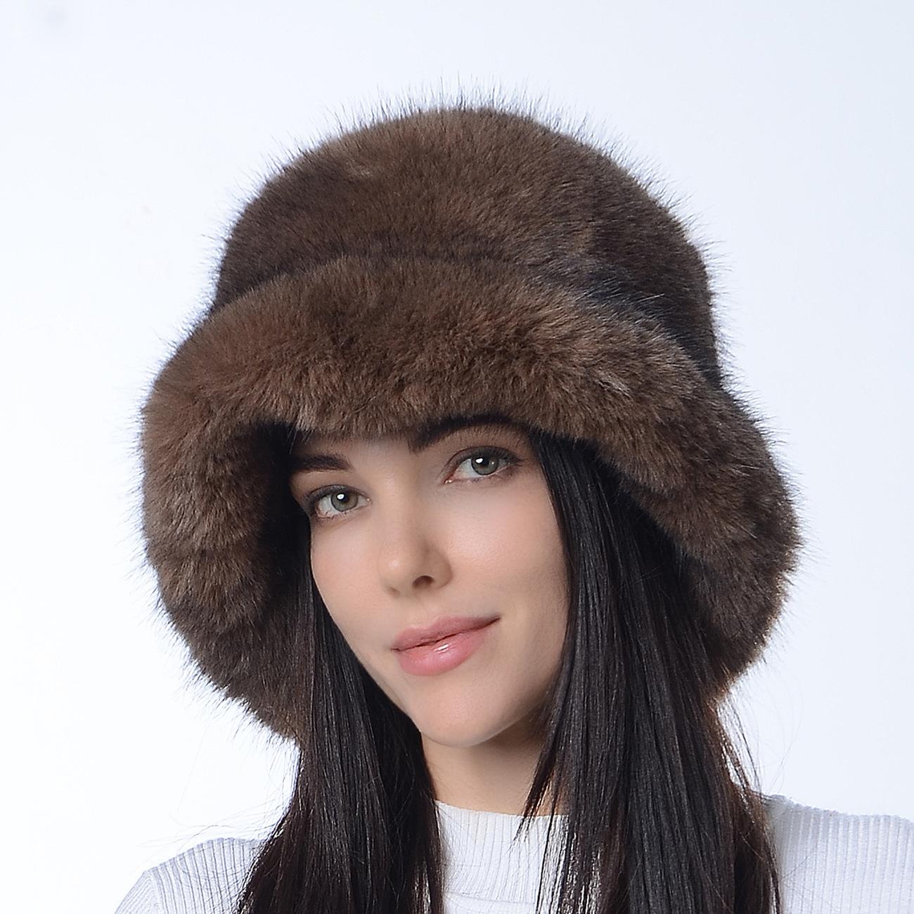 Plush Fisherman Hat Autumn And Winter New Style Imitation Fox Fur Hat Thickened