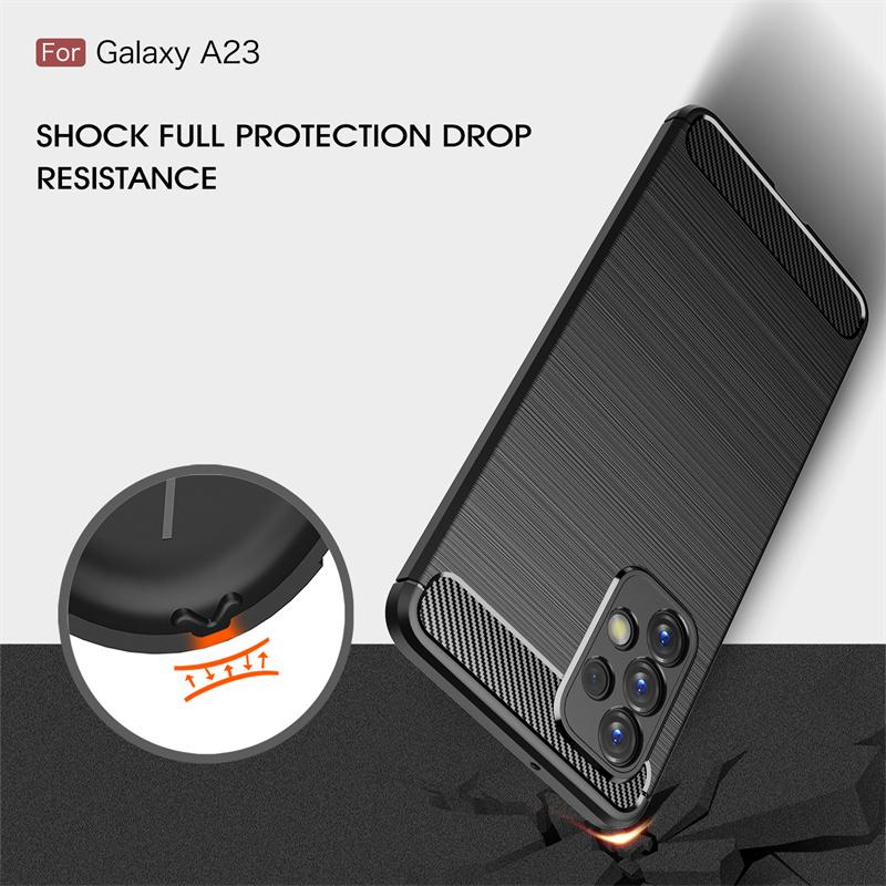 Für Samsung Galaxy A33 A53 A73 5G Hülle Matte Weiche TPU Kohlefaser Handyhüllen Für Galaxy A13 A23 A 33 53 73 2022 Rückseite