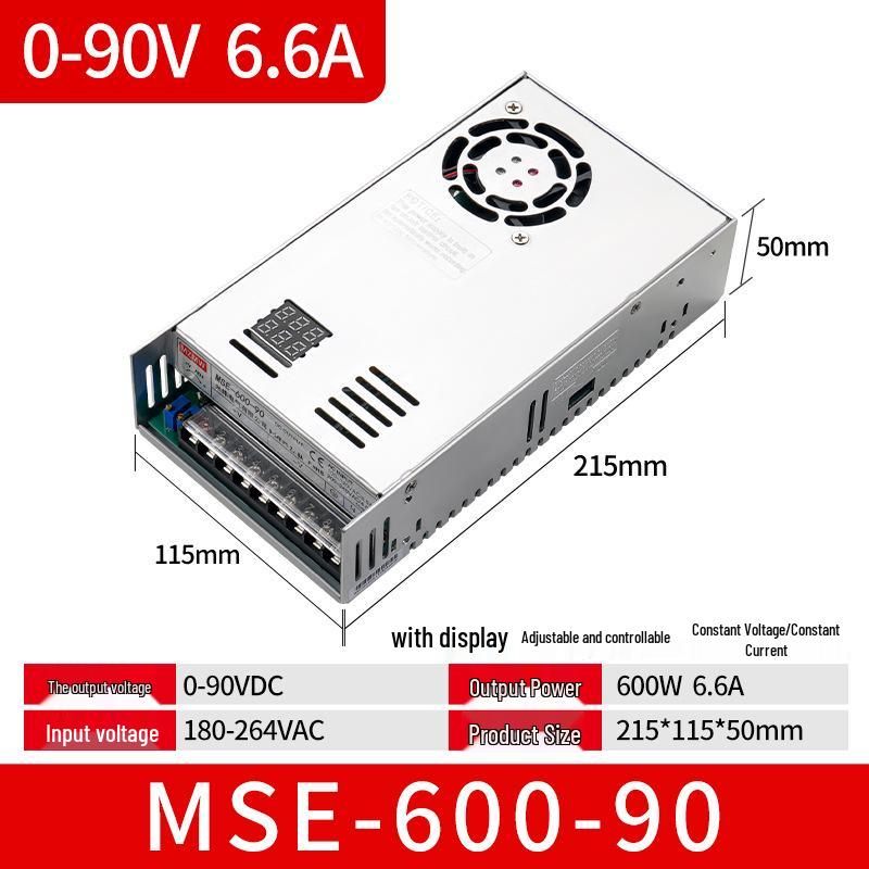 Switching Power Supply MSE-600W, DC 24V-90V, Digital Display, 50A Analog Control