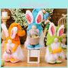 Adorable Easter Bunny Gnome Decoration With Soft Plush Egg Hat In Green Orange And Blue