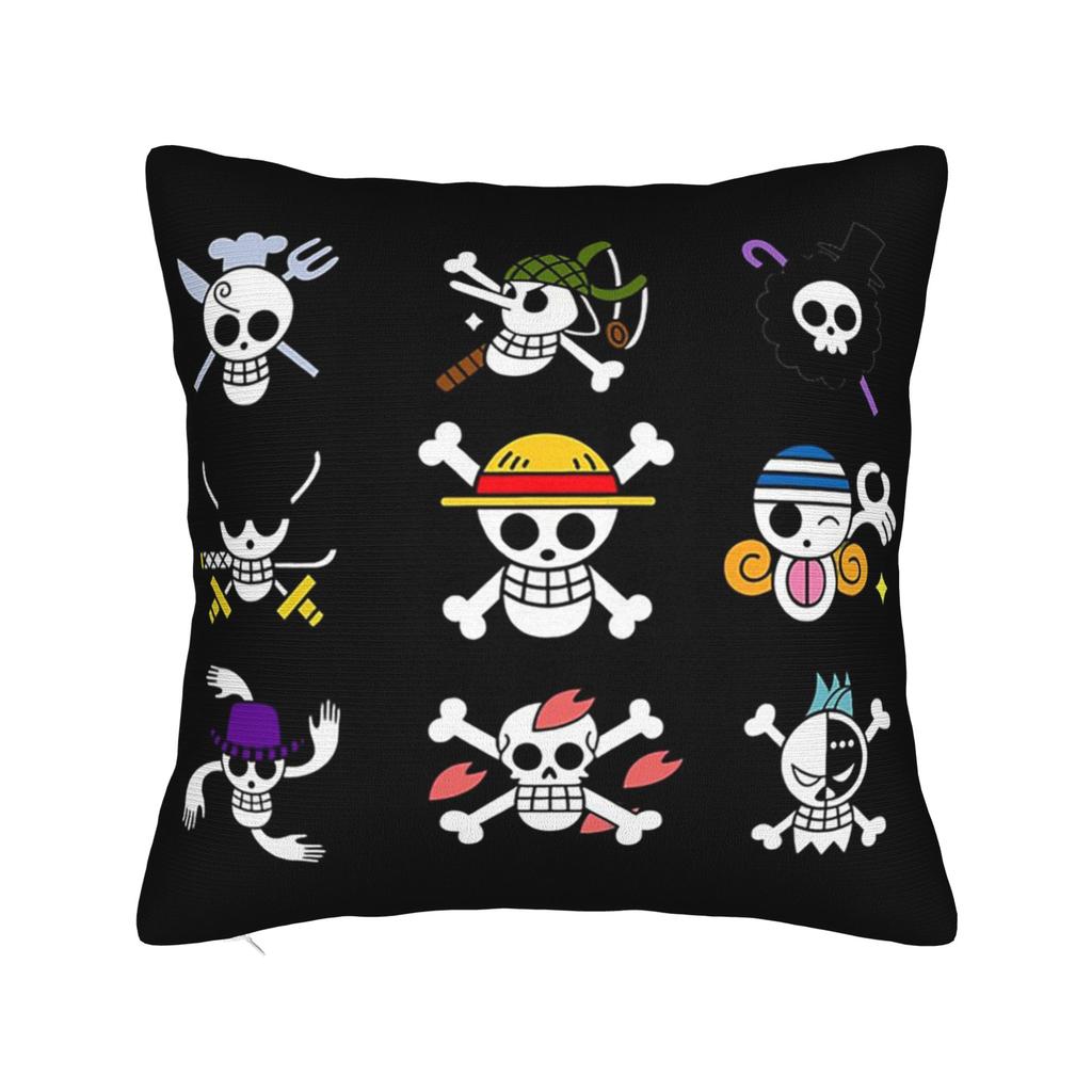 Luffy Anime Cool Luffy Square Pillow Cases Retro Anime Manga Cushion Covers Customized Zipper Decor Pillowcase for Sofa Xcm