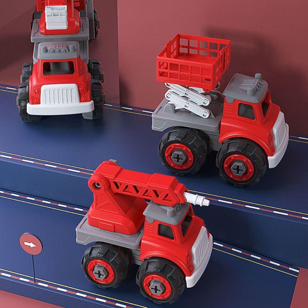 Puzzle Disassembly Assembly Car Toys Take Apart DIY Assembly Firetruck  Xmas Gifts