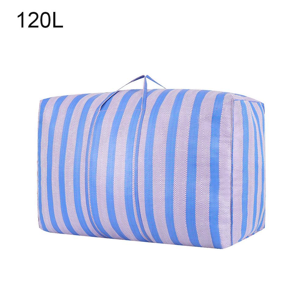 

Large Capacity Nylon Woven Bag With Reinforced Handles Heavy-Duty Storage Tote For Clothes, Quilt Wardrobe Organizer