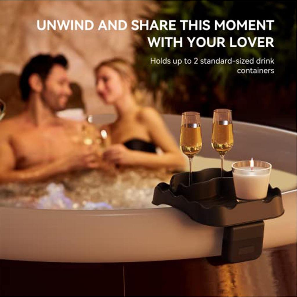 Clip-on Pool Cup Holder Phone Holder Pool Beverage Drink Tray  for Most Inflatable Swimming Pools, Spa Bathtub Accessories