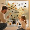 Holiday Glass Decoration Stickers 4 Sheets Halloween Electrostatic Stickers, Cartoon Pumpkins Castle Bats Window Easy Remove Clings PVC Waterproof