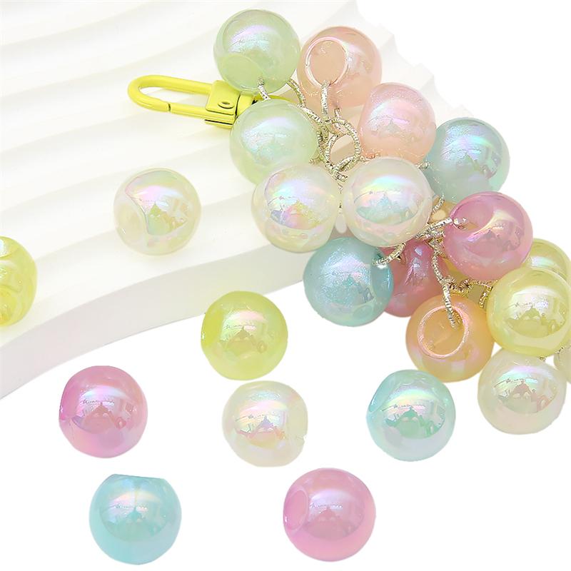 5Pcs Acrylic Colorful Side Hole Ball Beads For DIY Necklace Bracelet Earrings Jewelry Making Craft Accessories