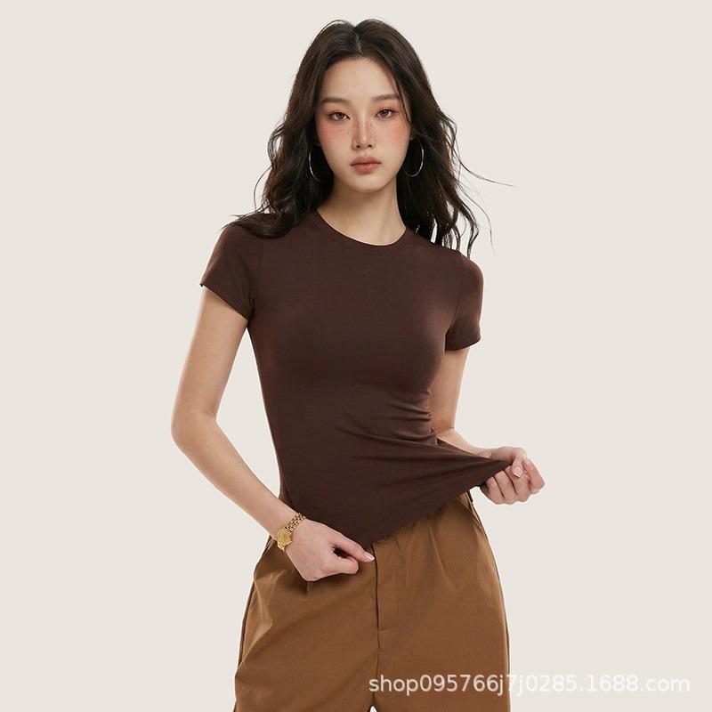 White Gym Clothes Women's Summer Thin Slim-fit Short-sleeved Pilates Training Clothes T-shirt Running Yoga Sports Top