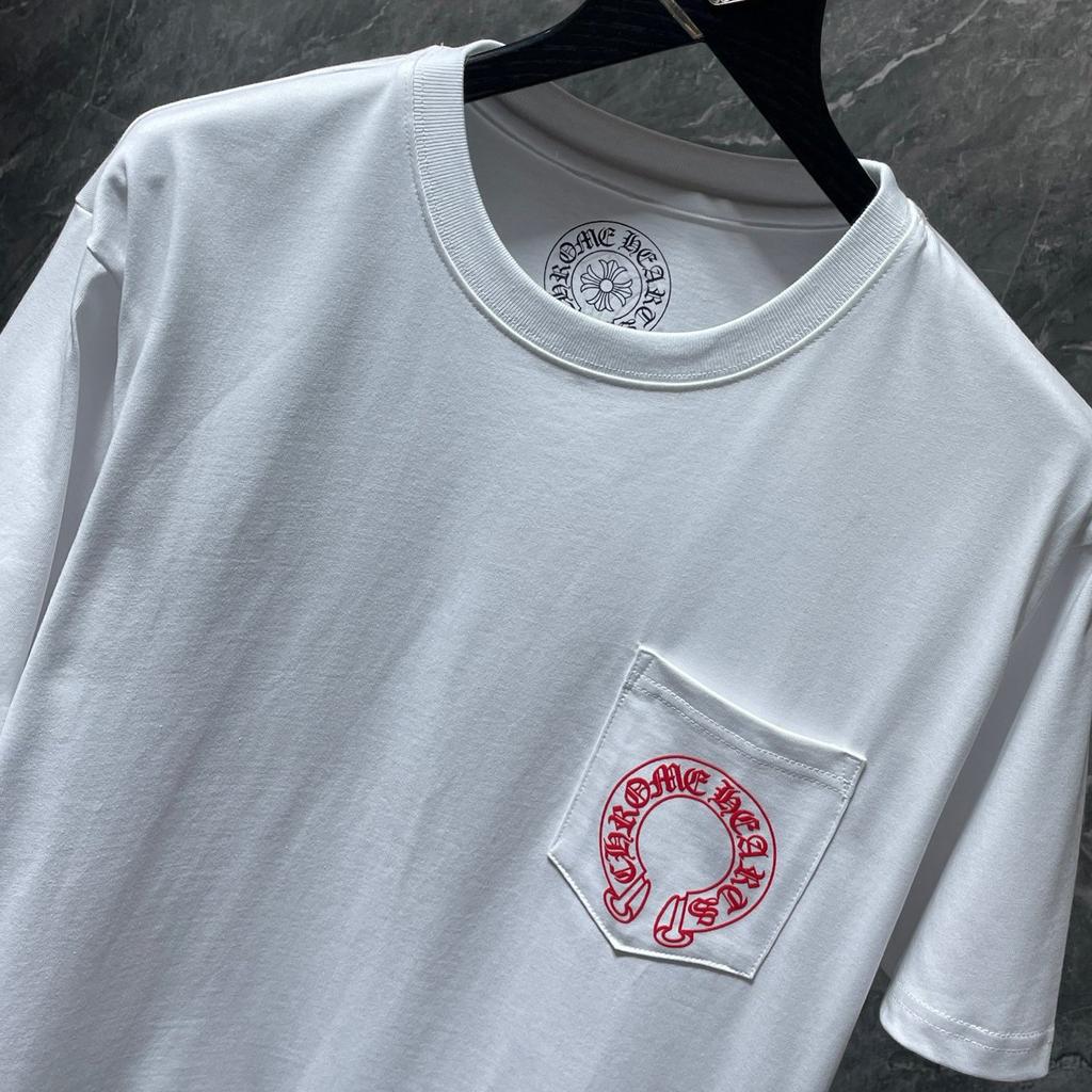8015 CHROME HEARTS 2026 Sommar Ny Högkvalitativ Bomull Rund Hals Lös Stor Storlek Herr- och Dam-T-shirt Par-T-shirt