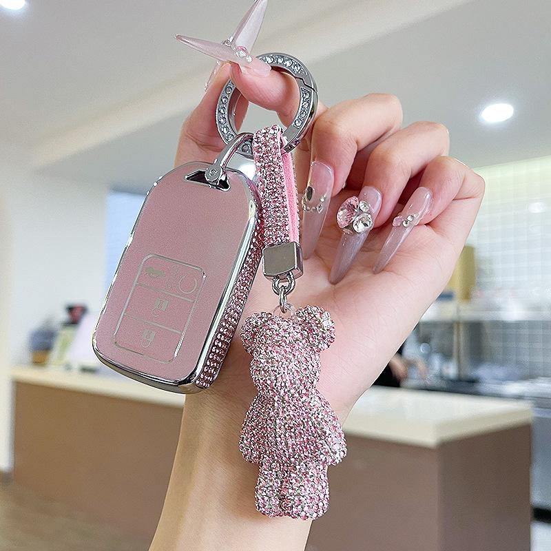 Premium Women's Car Key Case for Honda Accord, Civic, CR-V, Fit, Odyssey, Vezel, Lingpai, and XR-V