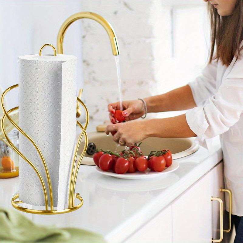 1pcs Hotel Kitchen Restaurant Iron Tabletop Paper Towel Holder Creative Standing Tissue Roll Organizer for Home & Commercial Use