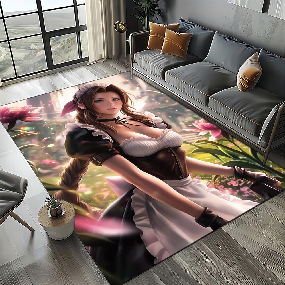New Style Final Fantasy Games Cloud Tifa Aerith Carpet Rug for Living Room Bedroom Home Sofa,Kids Play Non-slip Floor Mat