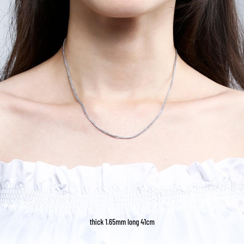 925 Sterling Silver Chopin Necklace Chain for Women & Men - Simple Clavicle Design