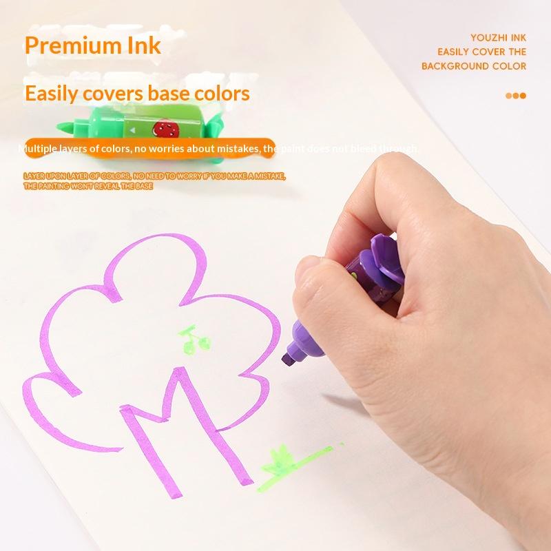 6 Stuks Kleurrijke Mini Markeerstift Snoep Pastel Markeerstift, Schattige Vlakschuin Punt Markeerpen, Feest Verjaardag Tekenen Poster Dagboek