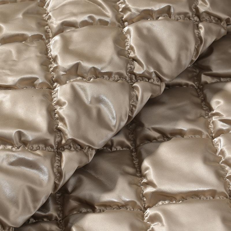 Matte PU Leather Quilting Ultrasonic Embossing Fabric, Quilted Cotton Composite Fabric for Clothing Luggage, 137cm Width