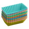 10Pcs/Set Silicone Cake Rectangular Moulds Cup Jelly Chocolate Soap Mold Household Kitchen Baking Dessert Mould Color Random