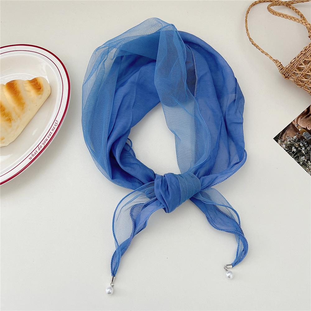 Cotton Linen Lace Triangular Scarf For Women In Spring Autumn And Summer Small Floral Small Scarf Headband Decoration Thin Style Wrapped Silk Scarf