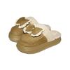 New Bow-tie Fluffy Slippers Autumn and Winter Indoor Thick-soled Heightening Cotton Slippers Home Thermal Cotton Shoes