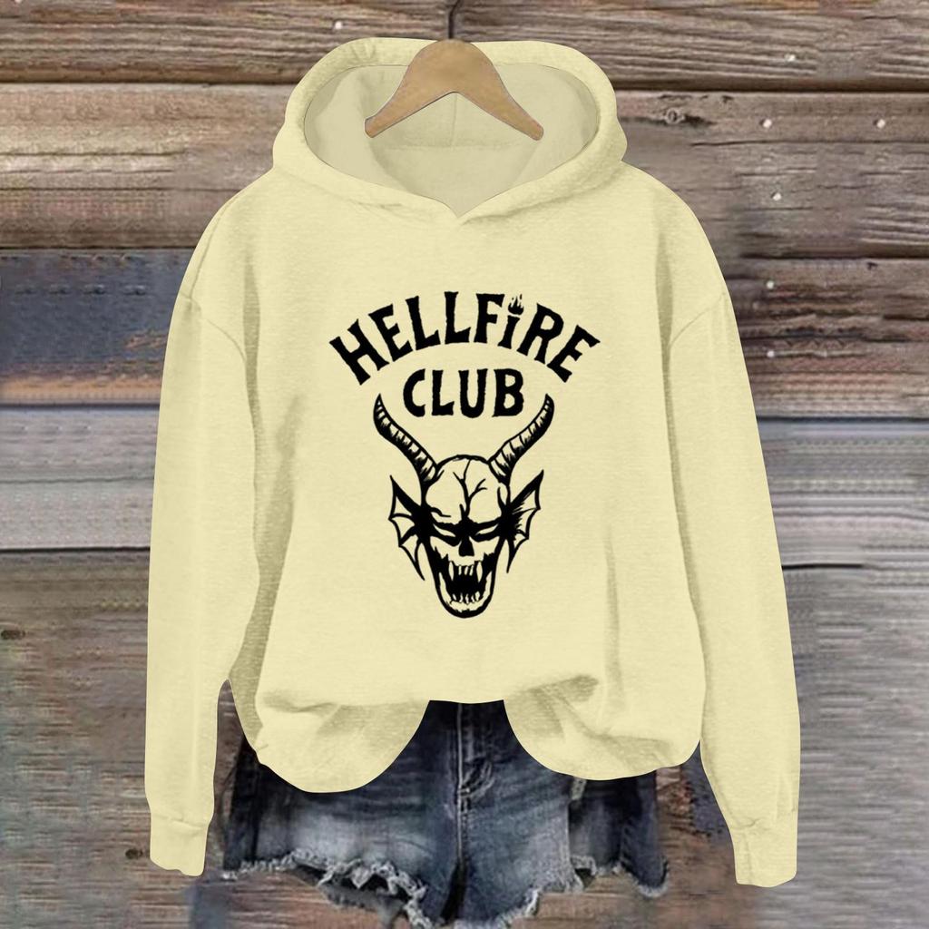 Women's Fashionable Casual Long-Sleeved Printed Hooded Sweatshirt