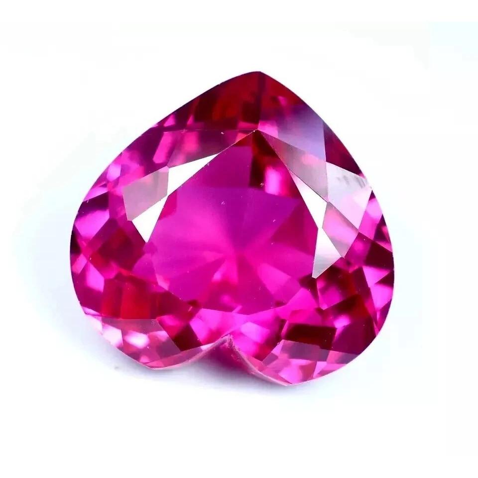 Heart Cut Natural Burmese Pink Ruby 93.15 Ct+ Flawless Certified Loose Gemstone