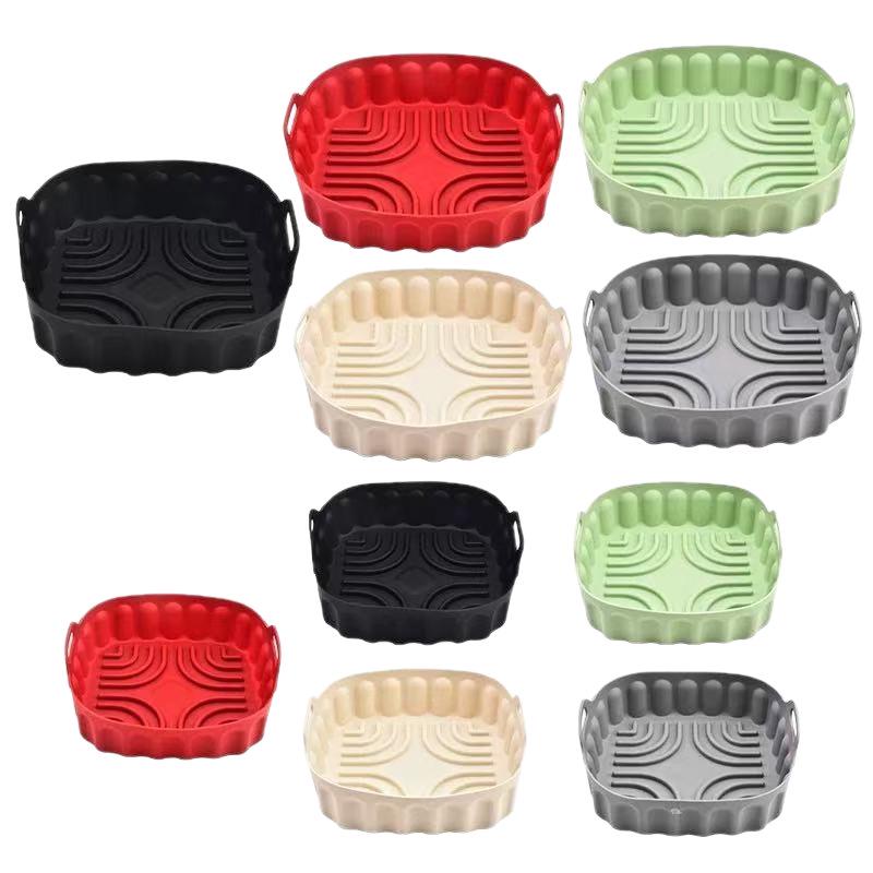 Minimalist Solid Color Silicone Air Fryer Baking Mat and Pizza Pan