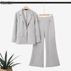 ZANZEA Women Long Sleeve Cardigan Blazer and Pants Casual Two Piece Suit Sets