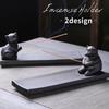 Harujio Incense Stylish Incense Incense Incense Slanted Cat Stylish Incense Popular Interior Item Holder, Burner, Holder, Plate, Black, Bear, Design,