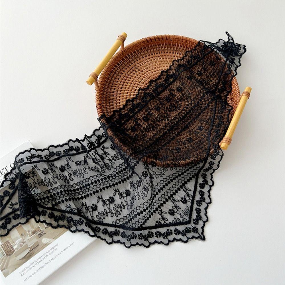 Gentle Triangular Lace Hair Scarf Ruffles French Pastoral Style Headscarf Hair Accessories Photo Headband Turban Women Girls