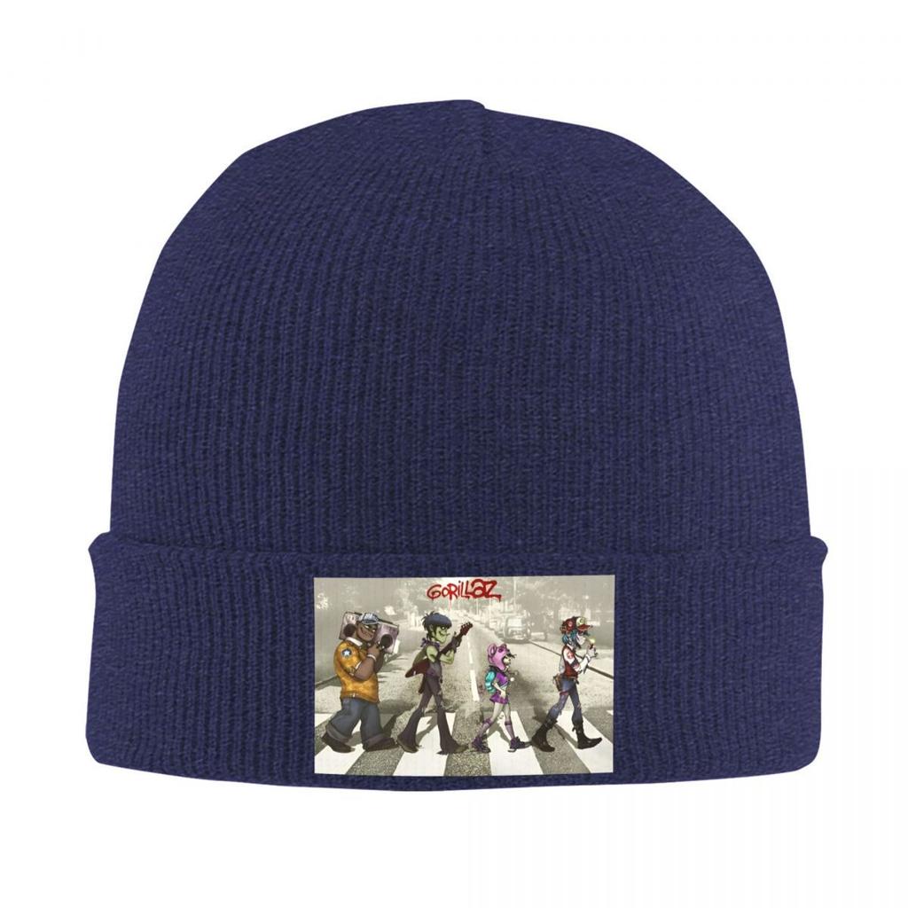 Rock Gorillaz Strickmützen Damen Herren Beanie Mützen Herbst Winter Mütze Acryl Gothic Hip Hop Freizeitmützen