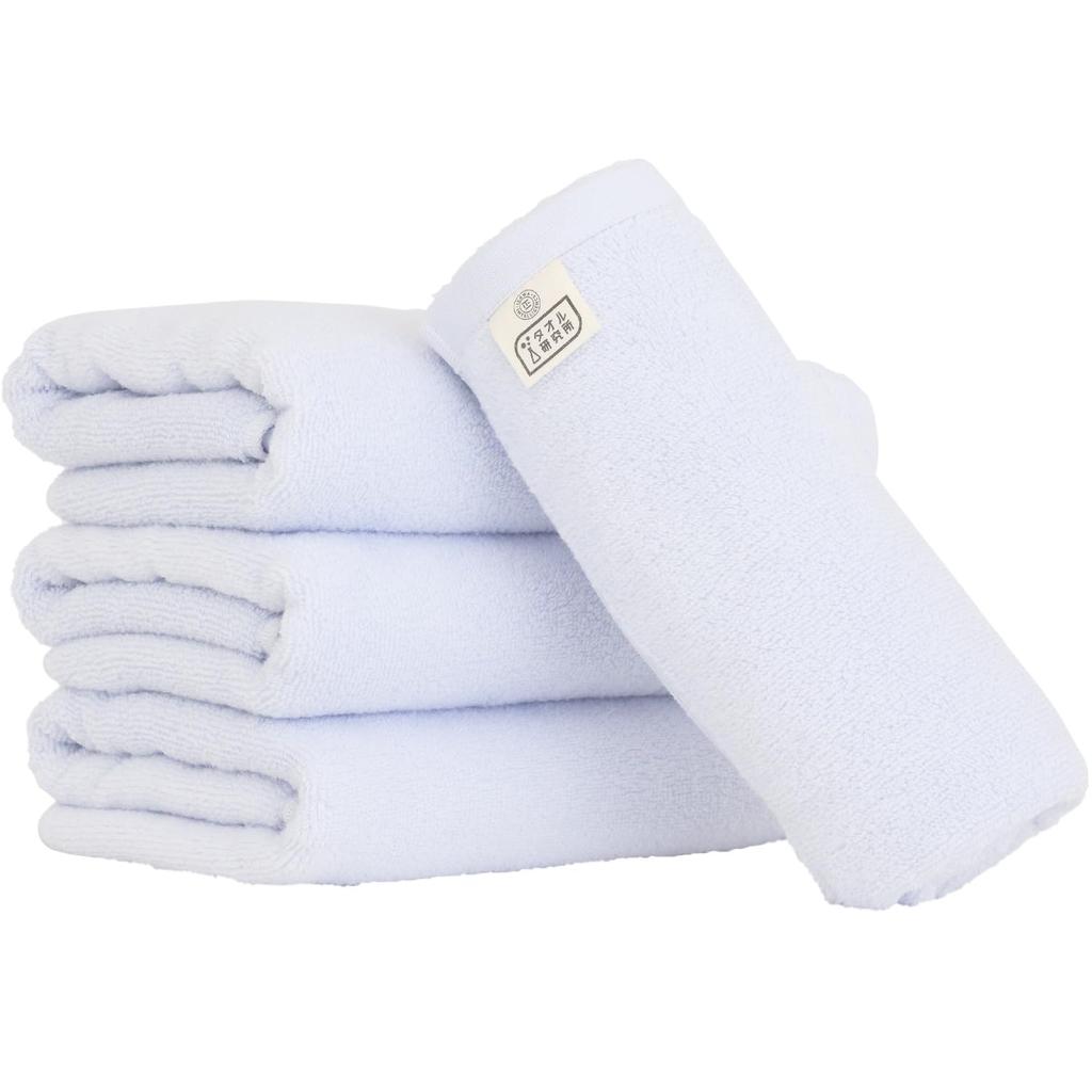 Towel Laboratory Bath Set of Fast JapanTechnology [Air Softness] #027 Towels, Blue, 4, Fluffy, Soft, Medium-Weight, Volume, Lightweight, No-Twist
