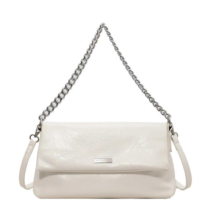

Women s Bag Korean Niche Large Capacity Simple Texture Chain Shoulder Cross-body off білий колір