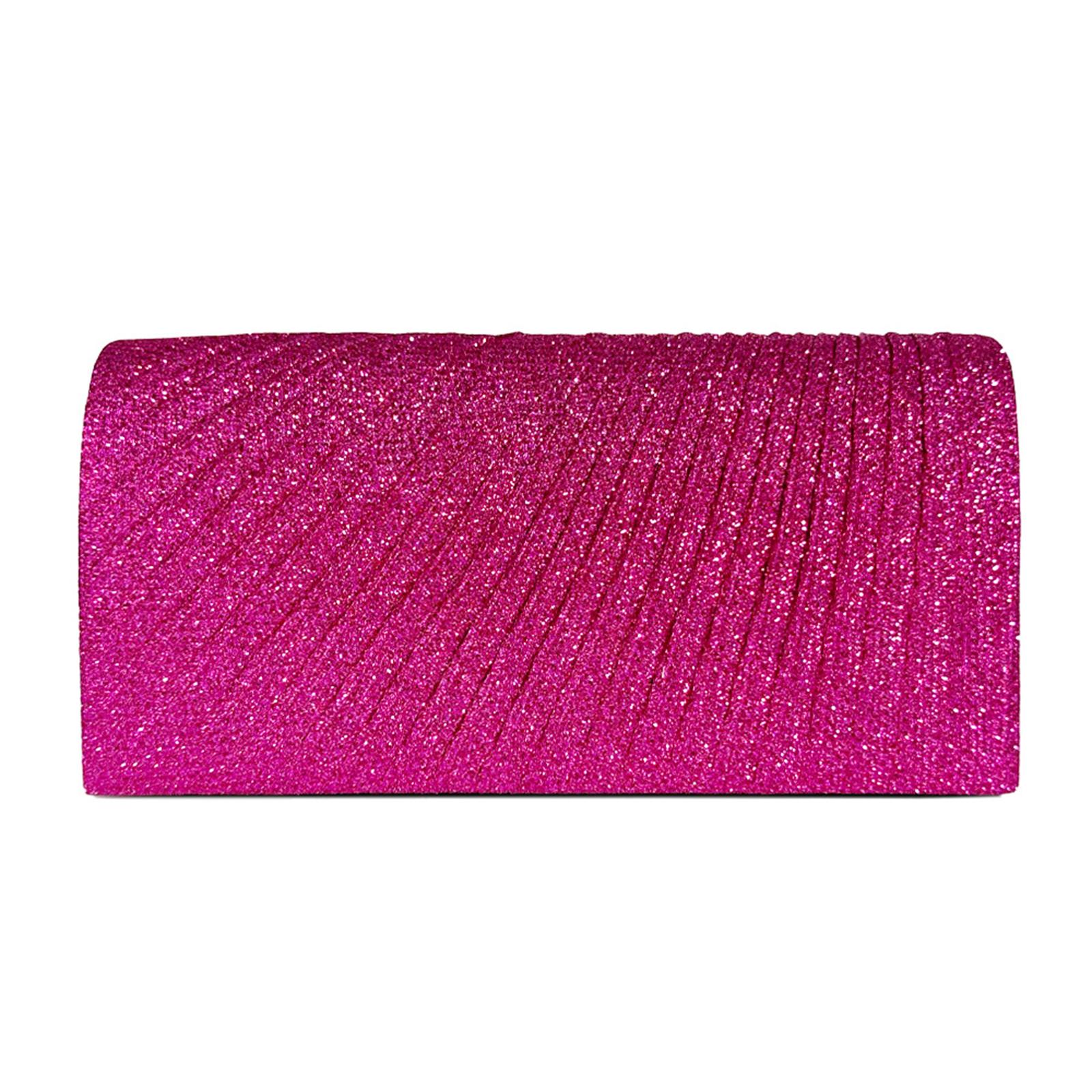 Clutch Purses Sparkling Party Pleated Handbag Fashion Evening Clutch Bags Glitter Party Wedding Handbag with Chain
