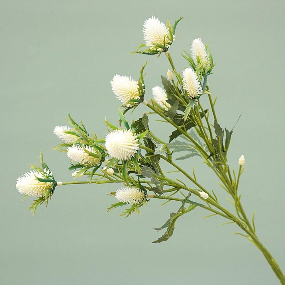 Real Touch Artificial Sea Holly Branch Handmade Fake Flowers  Wedding Party Decor