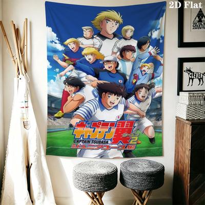 Captain Tsubasa Vægtæppe Æstetisk Væghængning Trykt Stof Tæppe Dekorative Vægtæpper til Soveværelse Stue Boligindretning