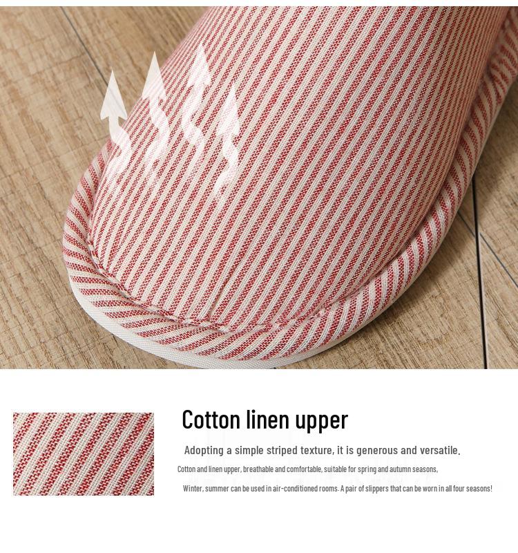 Four Seasons Cotton-Linen Closed Toe Slippers for Indoors - Unisex Home & Guest Footwear