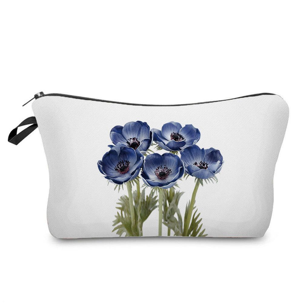 Women Flower Print Cosmetic Bag Toiletries Organize Travel Storage Case 6379