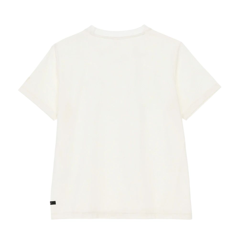 New Balance T Shirts Women's Ivory White Crew Neck Moderate Straight Fit NEF29772-IV