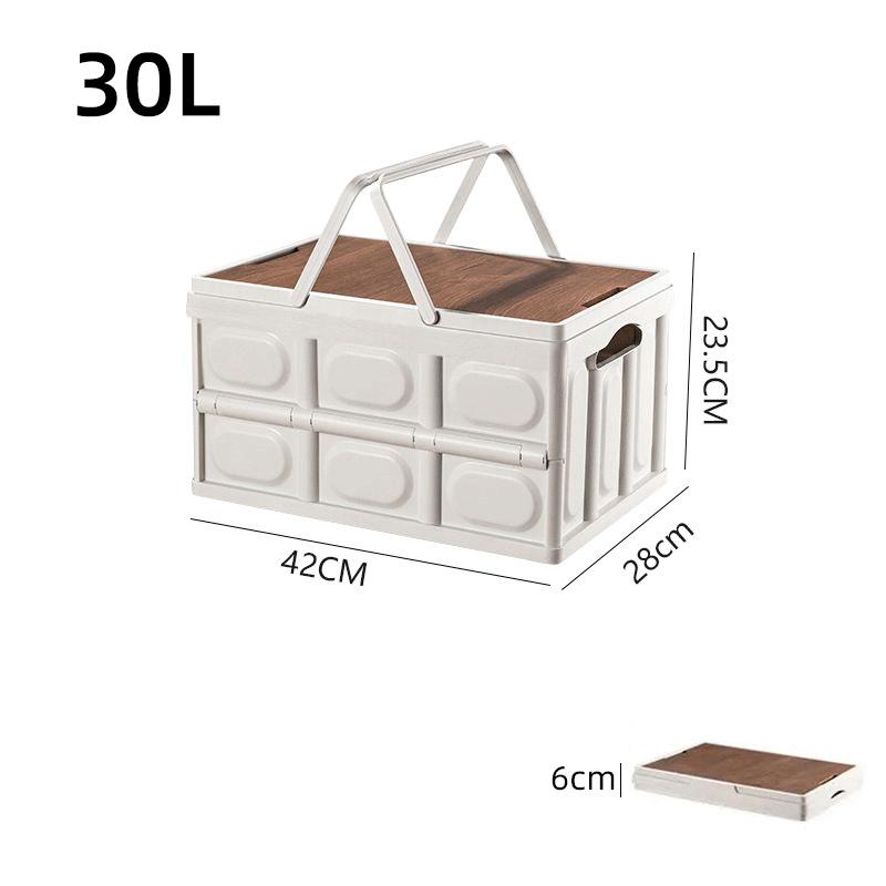 

Складной ящик для хранения, органайзер для багажника автомобиля, складной пластиковый контейнер для хранения для автомобиля, ящик для хранения на открытом воздухе для кемпинга 30L белый