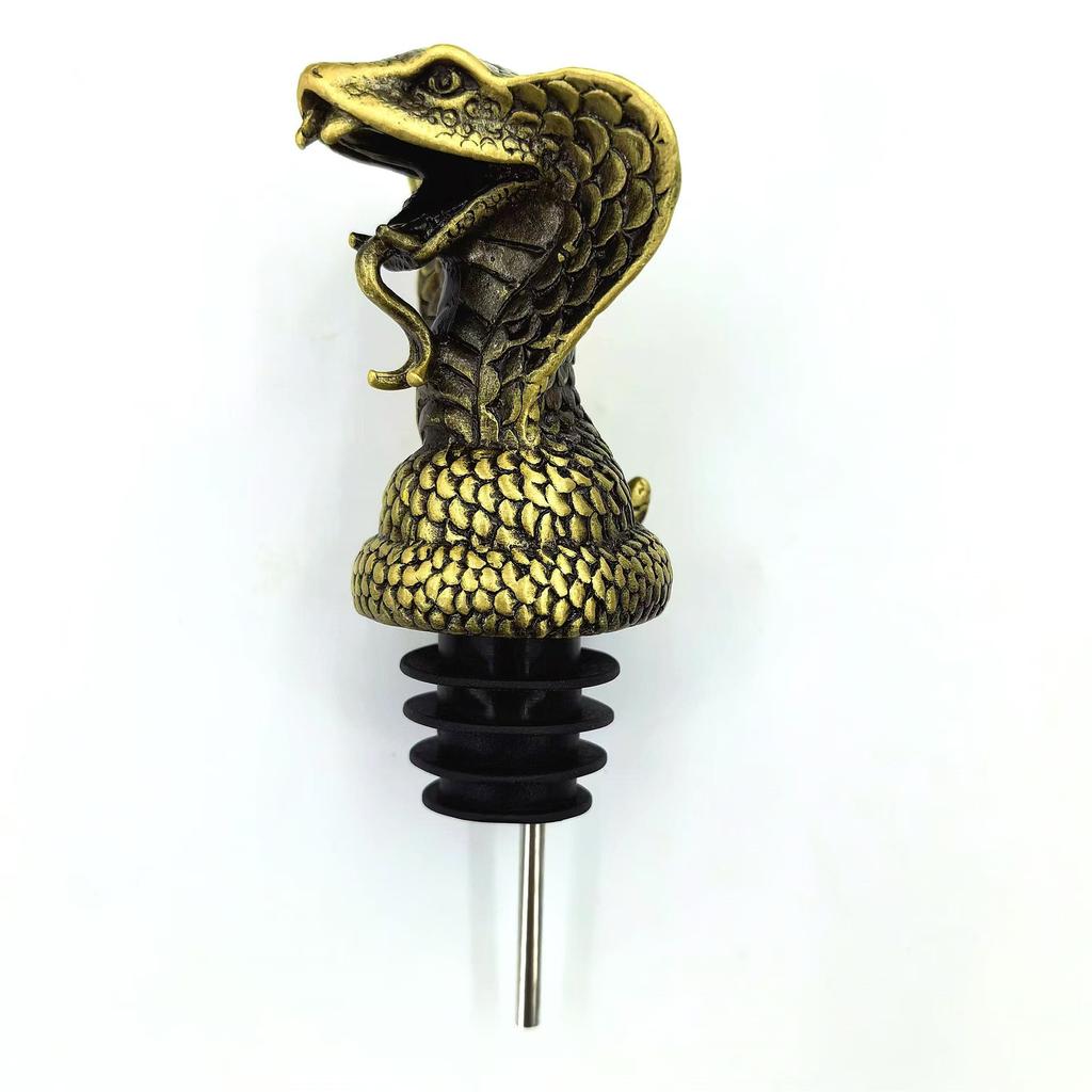 Creative Snake-head Wine Pourer Snake Head Zinc Alloy Stainless Steel Decanter Snake-head Wine Stopper Snake-head Bottle Stopper 7