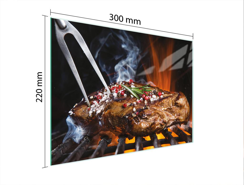GLAS-SCHNEIDEBRETT 30x22 GRILL