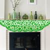 Green Shamrock Mantle Scarf for Fireplace - St Patricks Day Fireplace Cover Decorations Indoor - Lace Irish Mantel Scarves Garland Runner - Saint