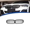 Glossy Black Double Line Front Bumper Grille for BMW 5 Series G30/G38 (2021-2023)