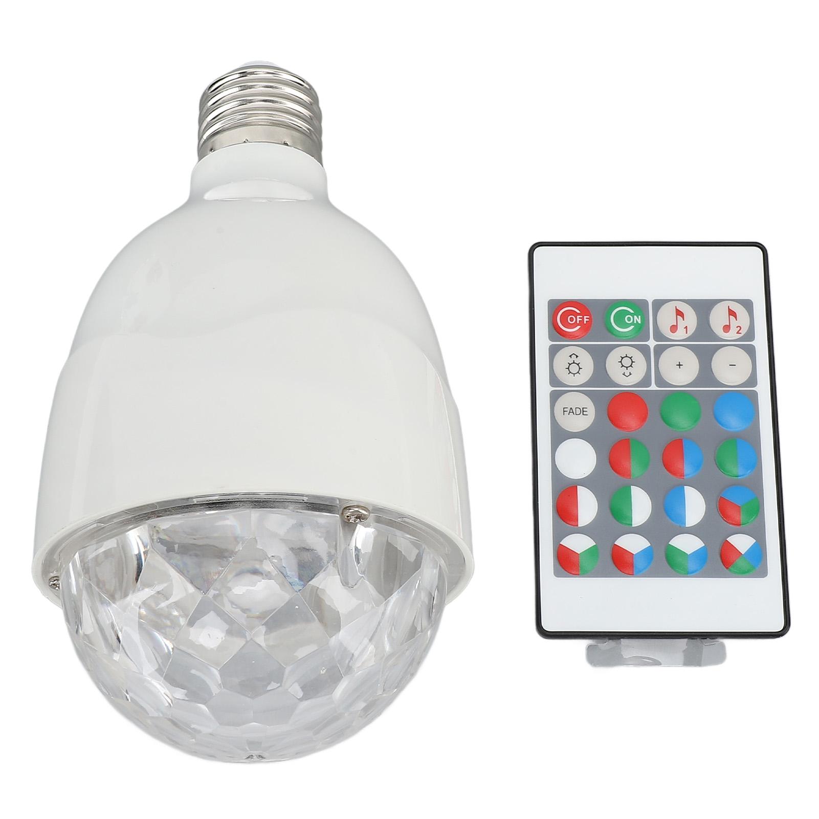 

Лампочка-диско-шар E27, активируемая звуком, пульт дистанционного управления, RGB светодиодная стробоскопическая лампочка для вечеринки, свадьбы, бара