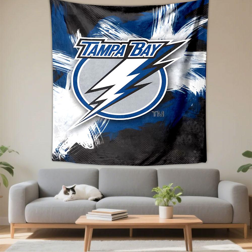 Tampa Bay Team Logo Tapestry Wall Hanging, Florida Sports Emblem Art, Sports Wall Decor for Bedroom Living Room Man Cave