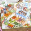 JIAMEI Kawaii 3D Cartoon Miniature Scene Fun Simulation Store Management Style Stickers DIY Scrapbook Materials Scene Stickers