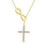 Fashion Gold Cross Necklace For Women Rhinestone Pendant Delicate Clavicle Chain Stylish Jewelry Gift