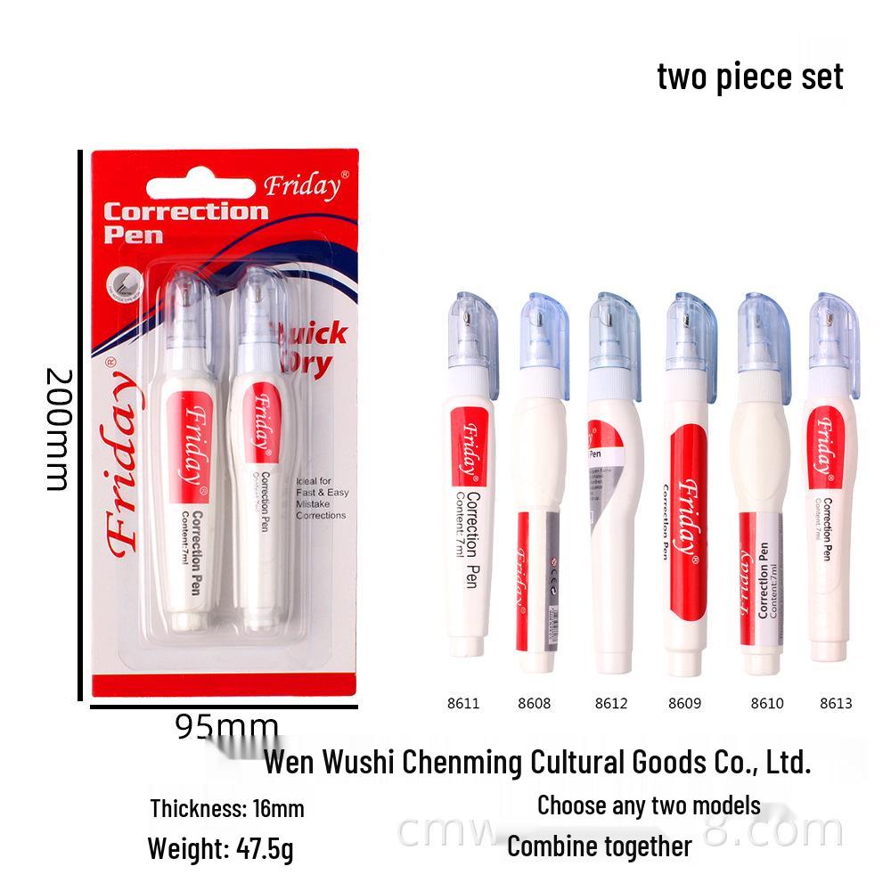 Children s Fast-Drying Large Capacity Correction Fluid for Students 2 Correction Pens (7ml each)