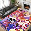 Anti‑Slip Crystal Velvet Floor Rug, The Amazing Digital Circus Design Carpet for Indoor Living Bedroom Home Decoration