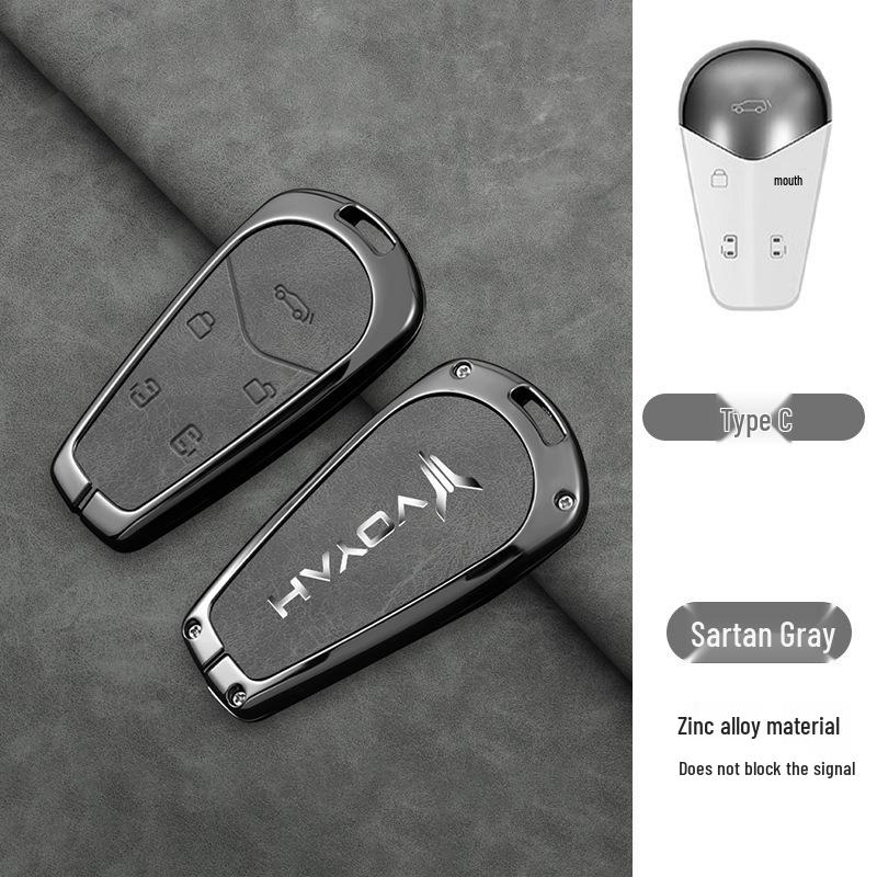 Voyah Dreamer Key Cover: 2024 Blueprint Low-Carbon Model - Simplistic Car Key Bag and Shell Buckle