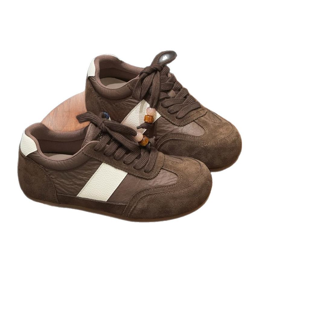 Retro Paris German training shoes women's ins tide 2025 early autumn new inner height increase color matching platform casual sports shoes women