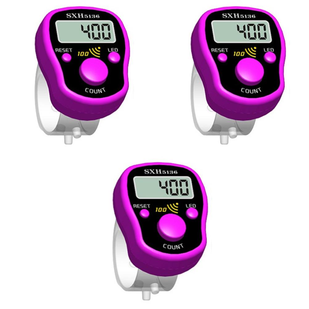 Mini Stitch Marker Row Finger Counter LCD Electronic Digital Display Tally Counter with Light Sewing Knitting Weave Buddha Pray